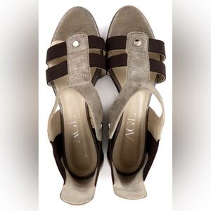 Italian Leather Attilio Giusti Leombruni Gladiator Sandal Metallic Gray US 7